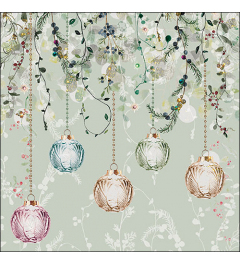 Napkin 33 Floral Christmas green FSC Mix