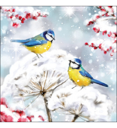 Napkin 33 Birds in the snow FSC Mix