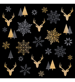 Napkin 33 Winter silhouettes black FSC Mix