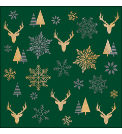 Napkin 33 Winter silhouettes green FSC Mix