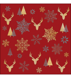 Napkin 33 Winter silhouettes red FSC Mix