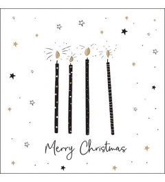Napkin 33 X-Mas candles white FSC Mix