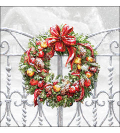 Napkin 33 Wreath on fence FSC Mix