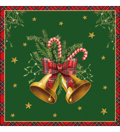 Napkin 33 Scottish bells green FSC Mix