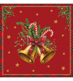 Napkin 33 Scottish bells red FSC Mix