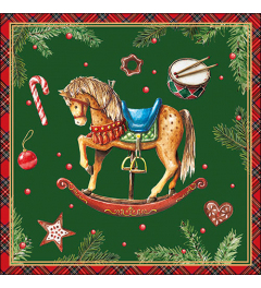 Napkin 33 Classic rocking horse green FSC Mix
