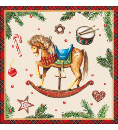 Napkin 33 Classic rocking horse cream FSC Mix