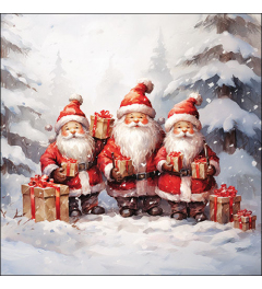 Napkin 33 Santa triplets FSC Mix