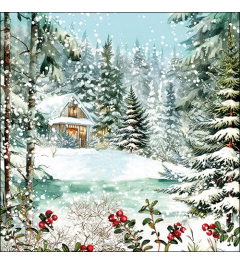Napkin 33 Cabin in the woods FSC Mix