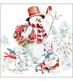 Napkin 33 Sporty snowmen FSC Mix