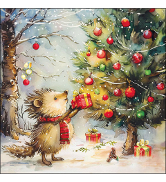 Napkin 33 Present for hedgehog FSC Mix