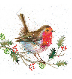 Napkin 33 Winter robin FSC Mix