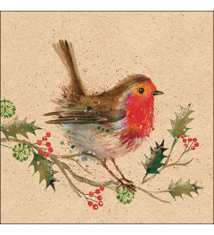 Napkin 33 Recycled Winter robin nature FSC Mix