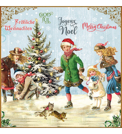 Napkin 33 X-Mas on ice blue FSC Mix