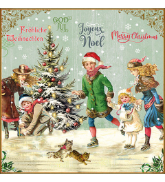 Napkin 33 X-Mas on ice green FSC Mix