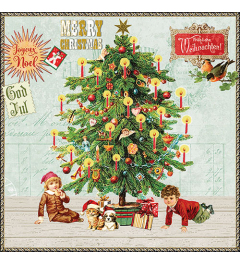 Napkin 33 Under the X-Mas tree green FSC Mix