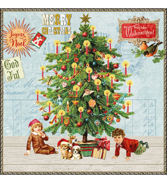 Napkin 33 Under the X-Mas tree blue FSC Mix