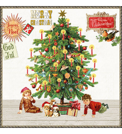 Napkin 33 Under the X-Mas tree white FSC Mix