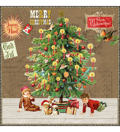 Napkin 33 Under the X-Mas tree brown FSC Mix