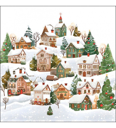 Napkin 33 Winter village FSC Mix