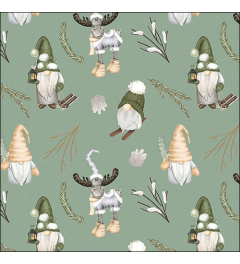 Napkin 33 Forest gnomes sage FSC Mix
