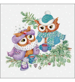 Napkin 33 Winter owls FSC Mix