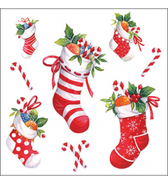 Napkin 33 X-Mas stockings white FSC Mix