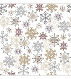 Napkin 33 Snowflakes all over white FSC Mix