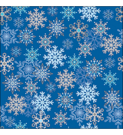 Napkin 33 Snowflakes all over blue FSC Mix