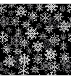 Napkin 33 Snowflakes all over black FSC Mix
