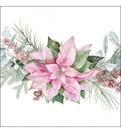 Napkin 33 Pink poinsettia FSC Mix