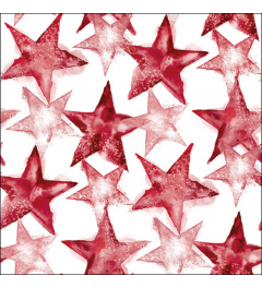 Napkin 33 Watercolour stars dark red FSC Mix