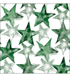 Napkin 33 Watercolour stars dark green FSC Mix