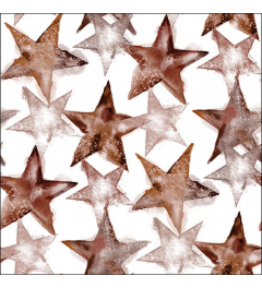 Napkin 33 Watercolour stars dark brown FSC Mix