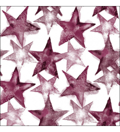 Napkin 33 Watercolour stars berry FSC Mix