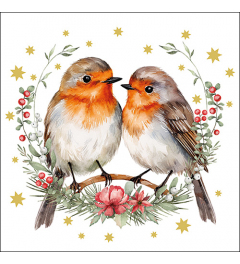 Napkin 33 Couple of robins FSC Mix