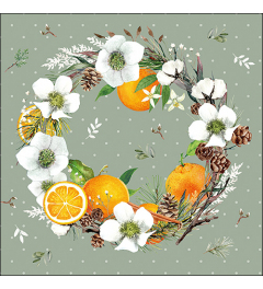 Napkin 33 Helleborus and oranges FSC Mix