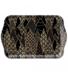 Tray melamine 13x21 cm Luxury trees black