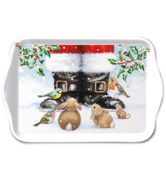 Tray melamine 13x21 cm Looking up to santa