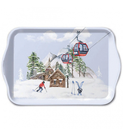 Tray melamine 13x21 cm Ski hut