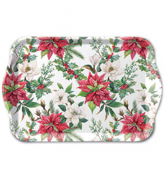 Tray melamine 13x21 cm Christmas florals