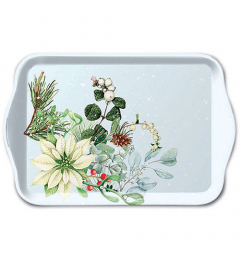 Tray melamine 13x21 cm White poinsettia