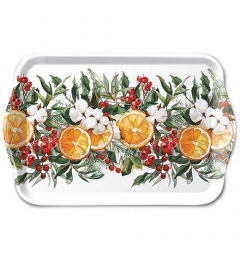 Tray melamine 13x21 cm Winter oranges