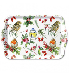 Tray melamine 13x21 cm Birds in winter