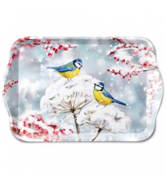 Tray melamine 13x21 cm Birds in the snow