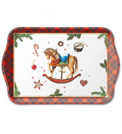 Tray melamine 13x21 cm Classic rocking horse white