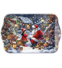 Tray melamine 13x21 cm Talking to Santa