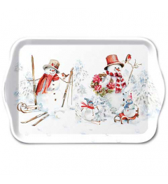 Tray melamine 13x21 cm Sporty snowmen