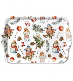 Tray melamine 13x21 cm Playing outside white