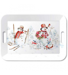 Tray melamine 33x47 cm Sporty snowmen